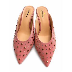 Kate Spade Surie Parisian Pink Mules Suede Kitten Heels Size 7M